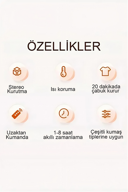 NuvixDry - Taşınabilir Katlanabilir Kurutma Makinesi